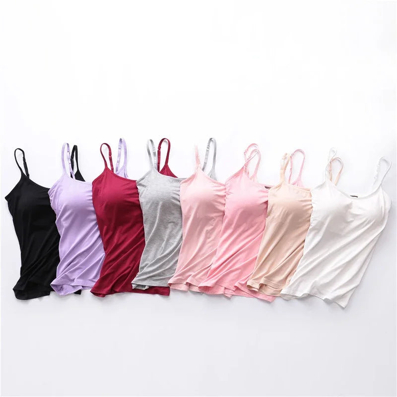 Stylish Women's Padded Camisole With Built-In Bra for Ultimate Comfort and Support