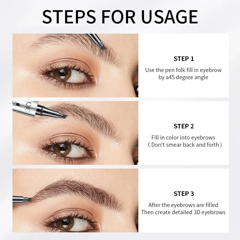 Waterproof Eyebrow Pencil With 4 Point Tip