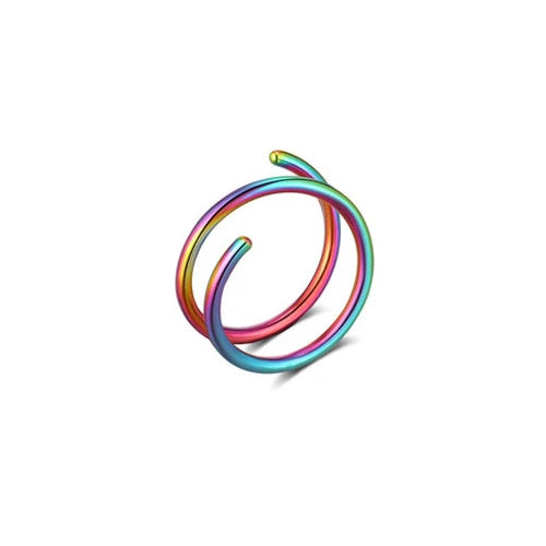 Elevate Your Style with Our Double Layers Stainless Steel Nose Ring Studs - 20G Hoops for Trendy Cartilage & Septum Piercings