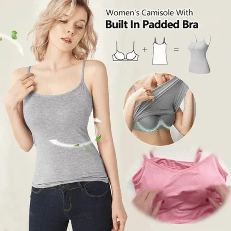 Stylish Women's Padded Camisole With Built-In Bra for Ultimate Comfort and Support